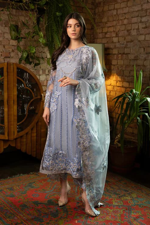 Blue Embroidered Dress